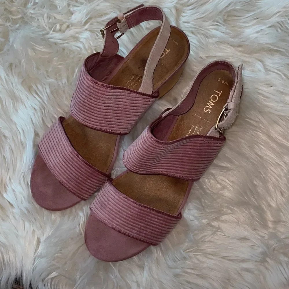 Toms Poppy Mauve Corduroy Sandals